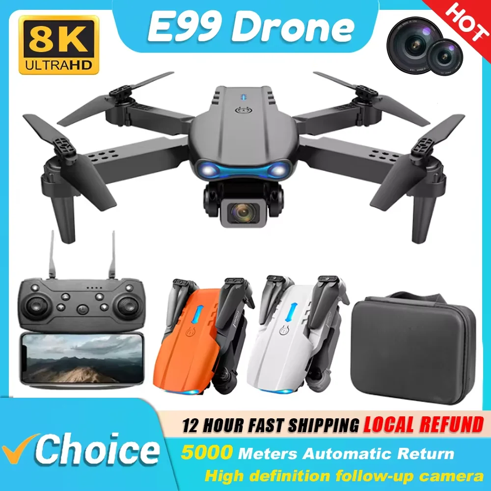Câmera dupla wifi fpv aeronave quadcopte evitar obstáculos fotografia aérea drone e99pro drone hd profissional 4k drone