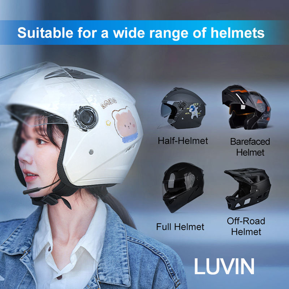 Freedconn LUVIN S1 Bluetooth 5.3 Motorcycle Helmet Headsets Headphone BT Wireless Moto Stereo Interphone Handsfree Long battery