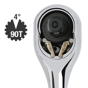 DURATECH 3/8" Dr. 90-Tooth Quick-release Ratchet Handle Reversible Drive Ratchet Wrench Full Polished Home DIY Hand Tools