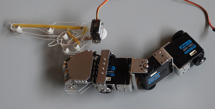 Braço robótico programável montado Kit, 3 DOF, esquerda e direita, mão humanóide com manipulador de cinco dedos, servo para robótica