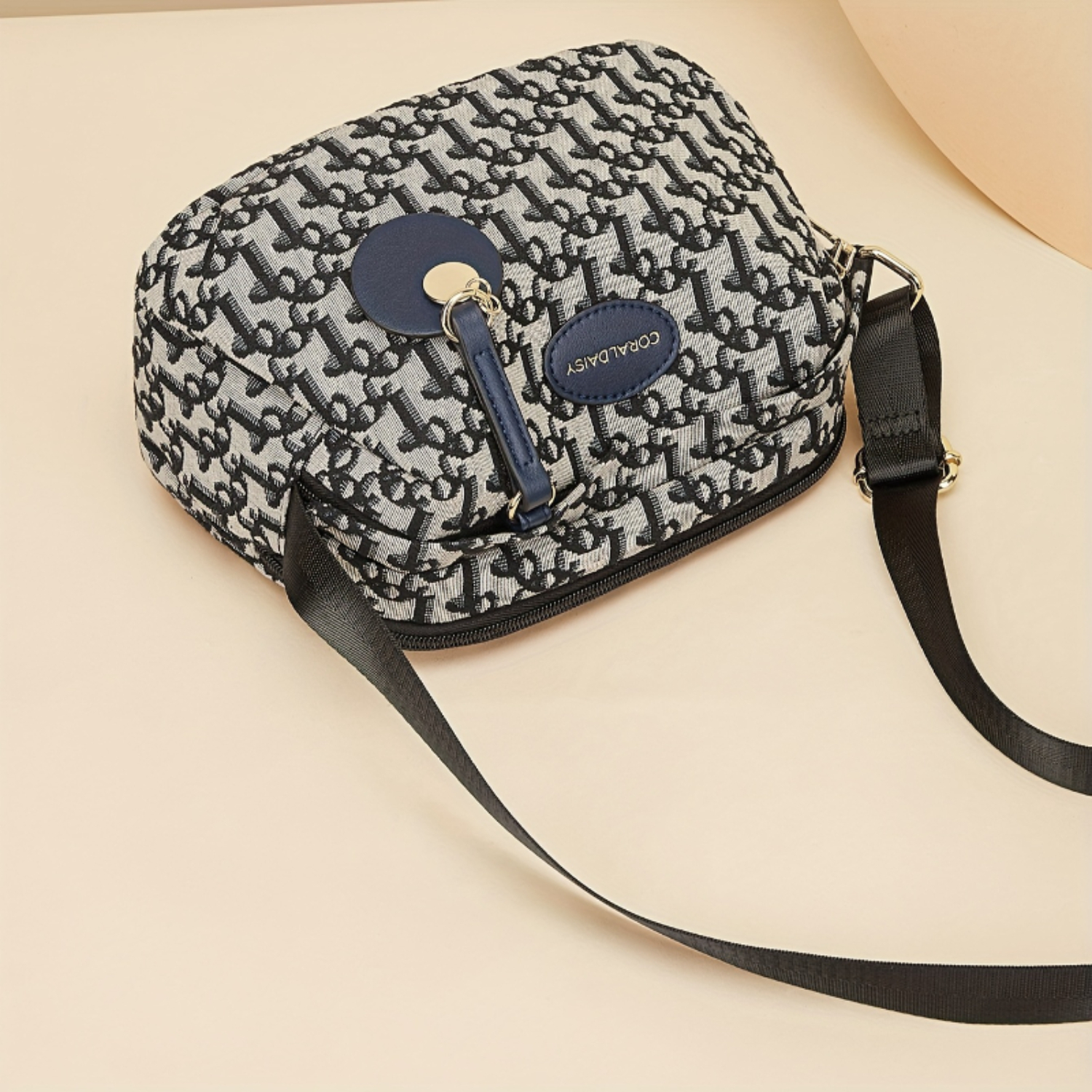 Bolsa crossbody de tecido inspirada em designer, bolsa de ombro leve casual, mini bolsa de peito retrô para mulheres