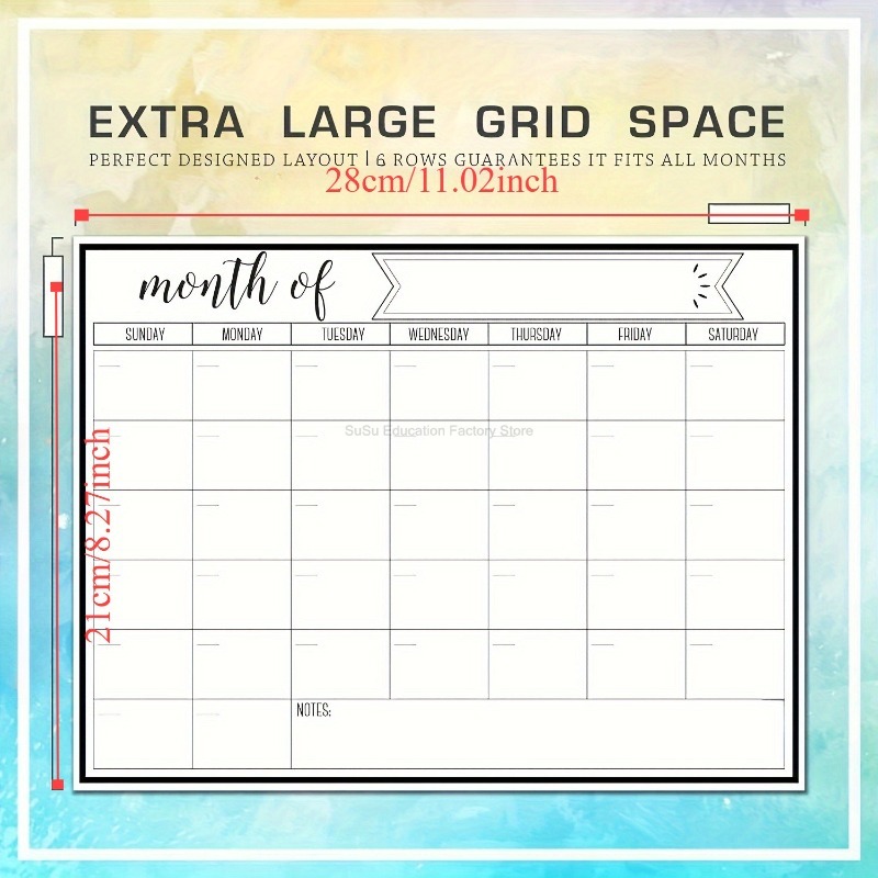 Monthly Magnetic Calendar for Refrigerator Dry Erase Fridge Magnet Starts Monday Organizes Schedules Whiteboard with Pens