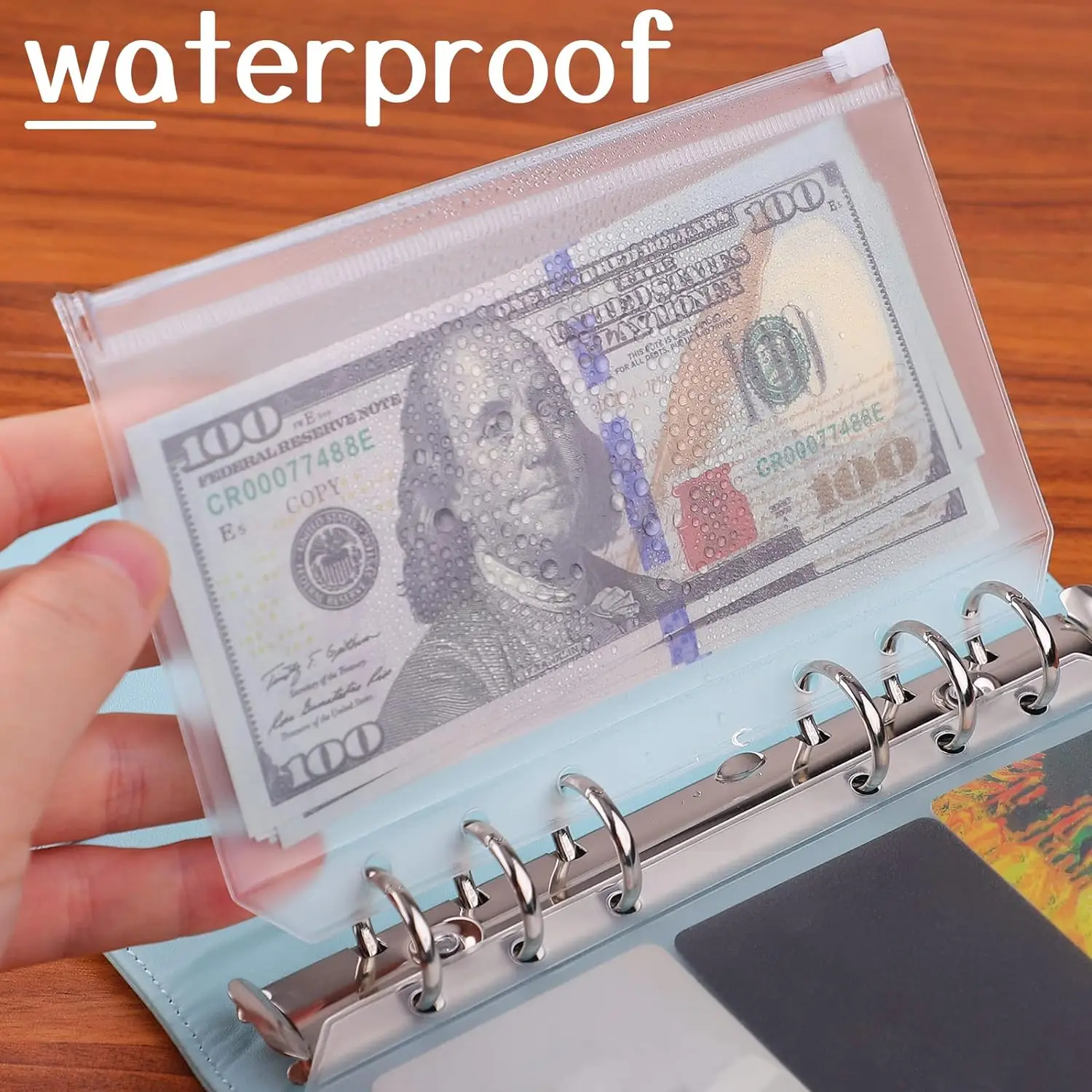 8PCS PVC Bindmiddel Pocket Cash Enveloppen A5 A6 A7 Rits Mappen Zakjes Geld Organizer Budget Document Indienen Losbladige Inserts