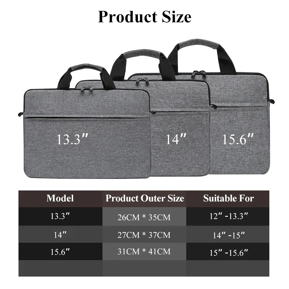 Sacs pour ordinateur portable, étui de transport pour ordinateur portable et tablette de 13 à 15 pouces, sangle d'épaule, tissu Durable hydrofuge, école d'affaires décontractée
