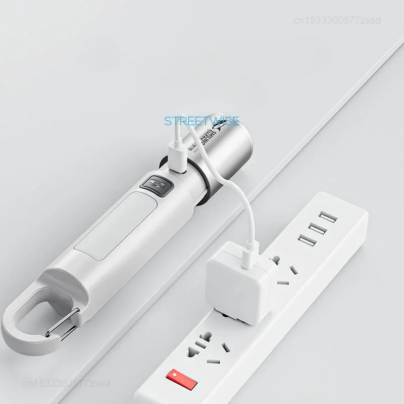 SMILING SHARK-linterna de luz fuerte para exteriores, lámpara de iluminación recargable multifuncional de alto brillo para acampar y emergencias en el hogar