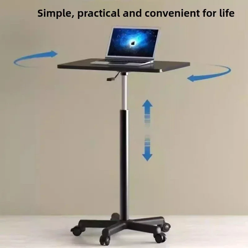Wooden Portable Small Desk Stable Standing Workstation  Height-Adjustable Bedside Desk  Durable Laptop Table