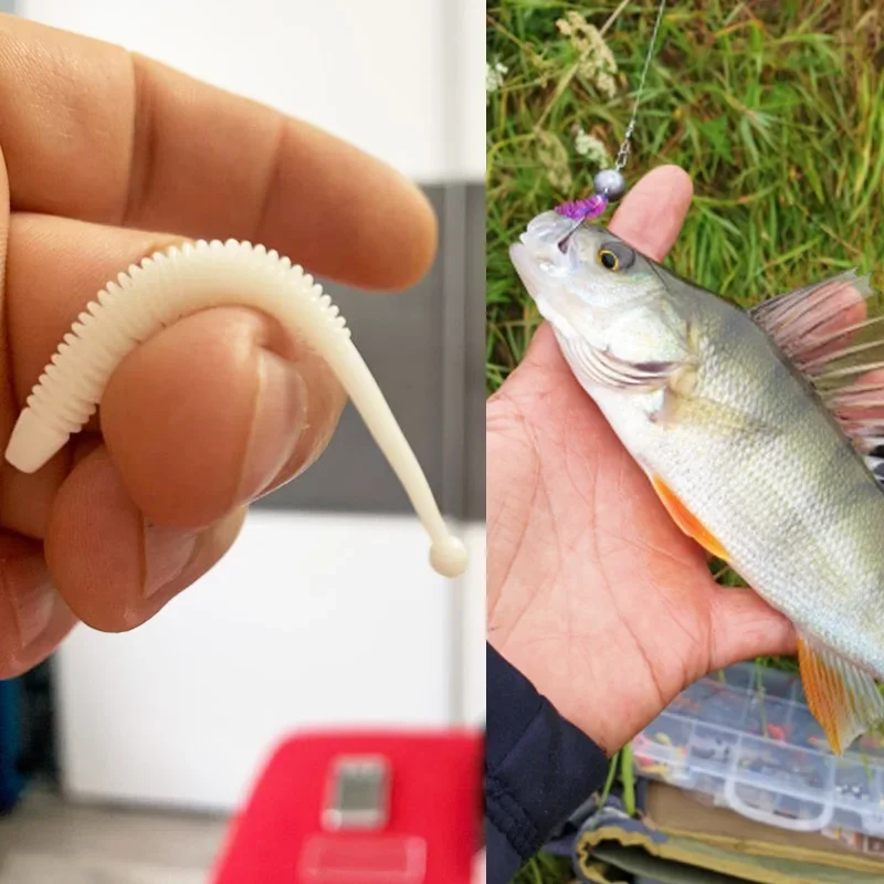 10 Cái/lốc Tôm Mùi Dẻo Silicone Con Sâu Mồi Mềm 60Mm 0.6G Jig Wobblers Mồi Dụ Cá Nhân Tạo Mồi Cho Bass cá Chép Pesca Giải Quyết