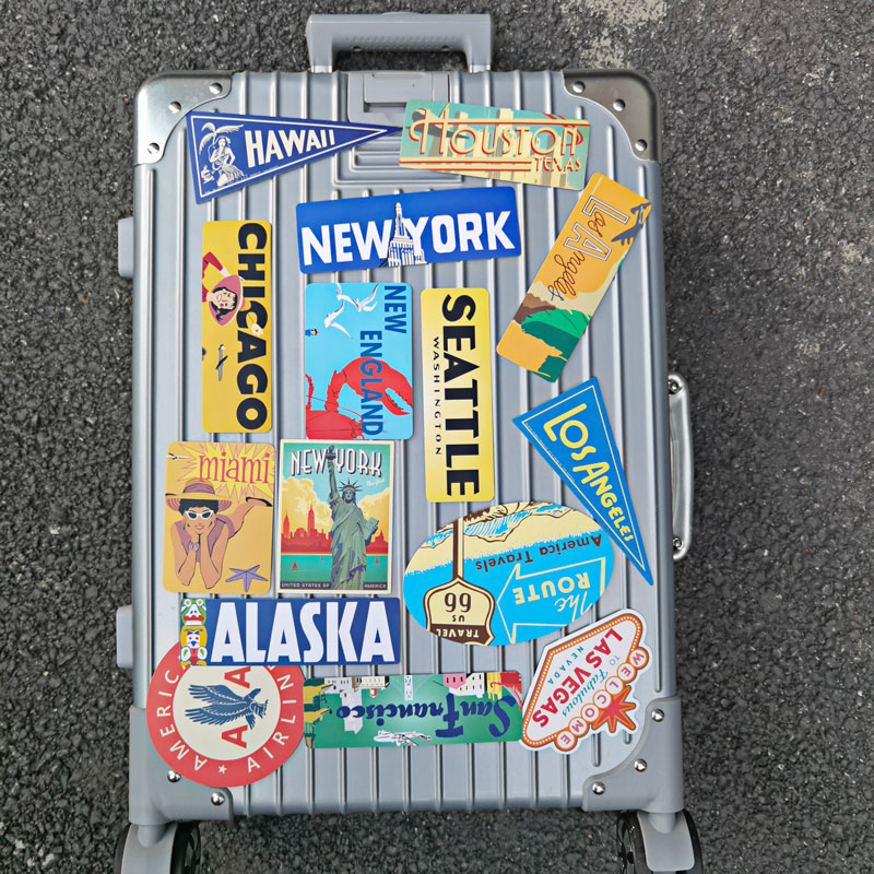 15 ピース/セットビッグサイズステッカー美的レトロ Pegatinas マットビニール旅行都市ラップトップデカールスーツケーススケートボード Decorat