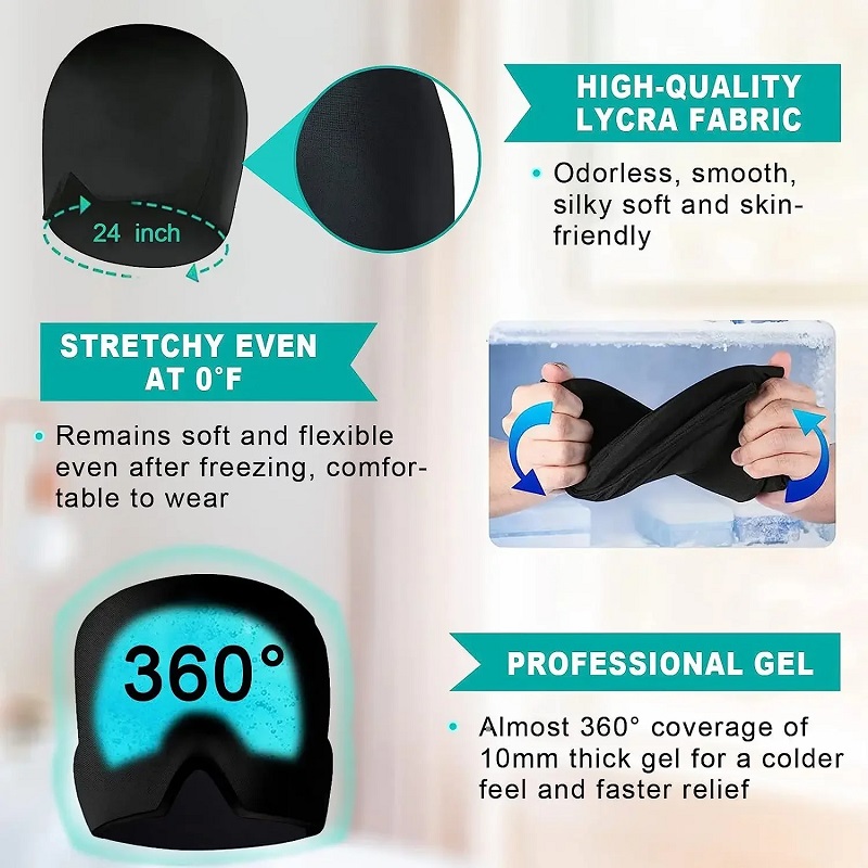 Therapie-Stirnback, Migräne-Entlastungskappe, Gel-Eiskappe, Kaltpackung, Kopfpackung, Kühlung, Kaltpackung, Gesichtspackung, Kaltpackung, Gesichtspackung