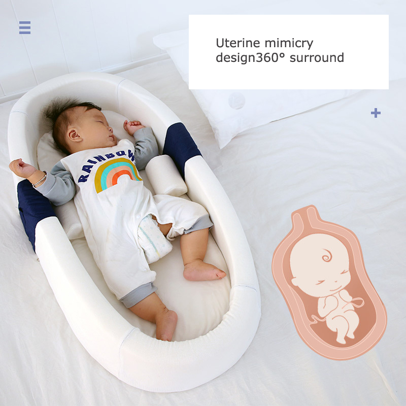 Di Động Tổ Giường Nôi Cho Bé Có Thể Gấp Gọn Di Chuyển Được Sơ Sinh Giường Ốp Lưng Bảo Vệ Chống Áp Lực Cho Bé Lửng Với Đèn Bắt Muỗi