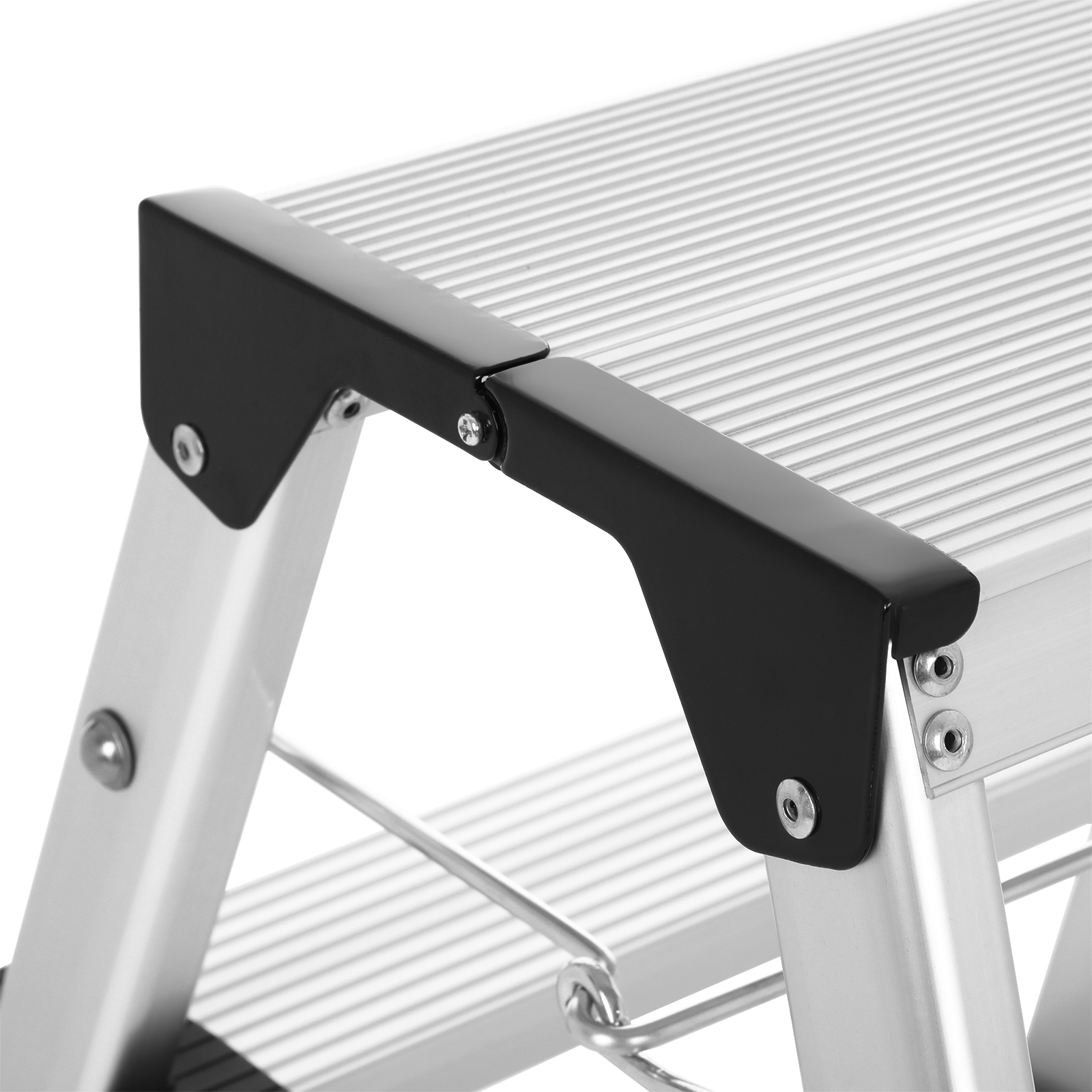 SONGMICS Échelle, Escabeau, Échelle en Alliage d'Aluminium, avec 3 Marches, Marche Pied Multifonctions, Charge : 150 kg