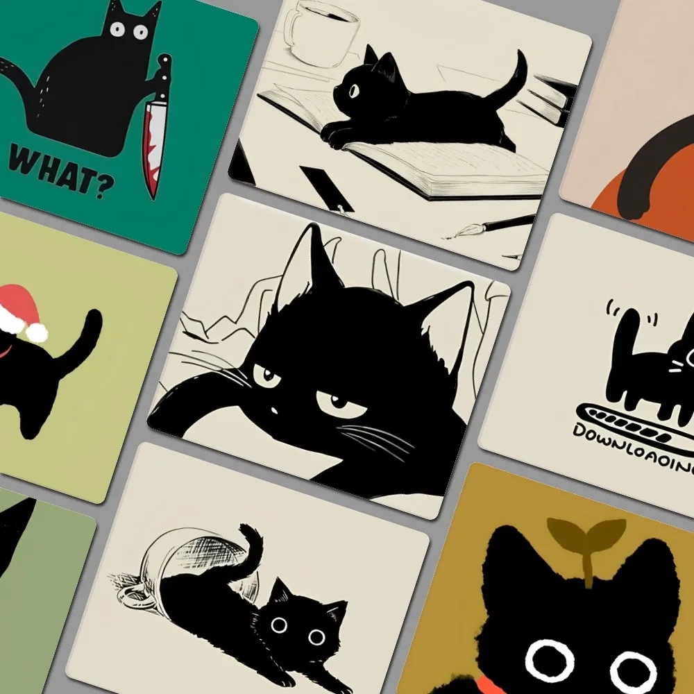 Schwarze Katze Mousepad Kleines Büro Computer Schreibtisch Matte Tisch Tastatur Großes Mauspad Laptop Kissen Rutschfeste Schreibtischunterlage Home Decor