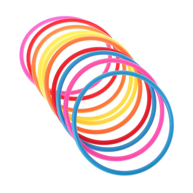 10 Pcs Plastic Toss Rings Throw Carnival Backyard Park Games Kids Intelligence Development Educational Exercise Prop Toy