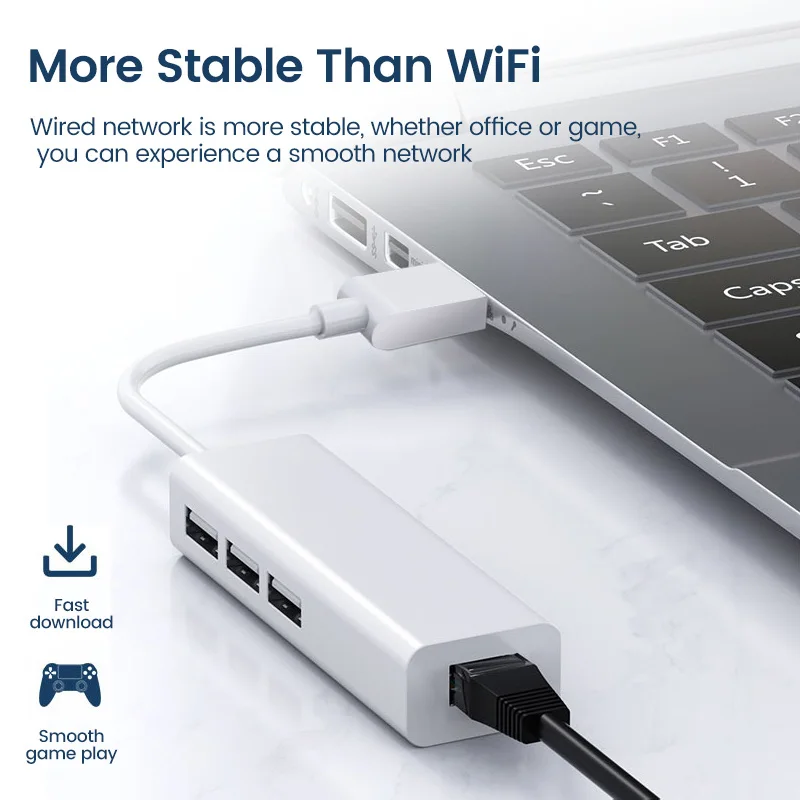Usb adapter ethernet usb 2. 0.1c/ma 3usb 2.0 + rj45 hub für macbook xiaomi samsung windows huawei pc computer adapter