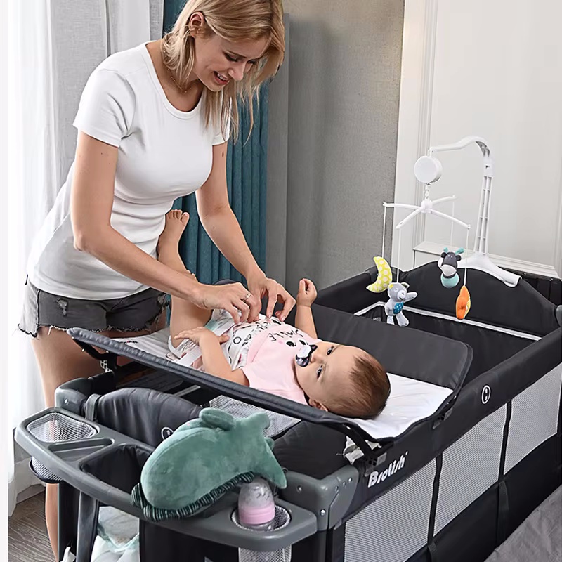 Mecedora plegable para cuna de bebé de viaje, cuna para niños de 0 a 6 años, litera, muebles de dormitorio, cuna para bebé