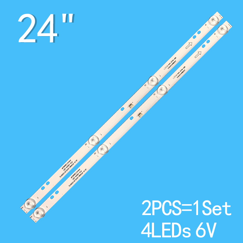 2 шт., 4 светодиода, 6 в, 415 мм для подсветки телевизора 24 дюйма Lehua 24L56 Φ (00915)-007