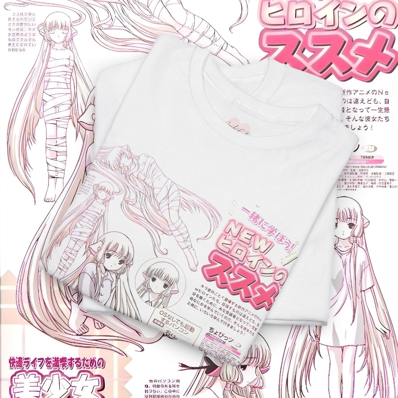 Camiseta de Anime Chobits, camiseta gráfica de Anime, regalo