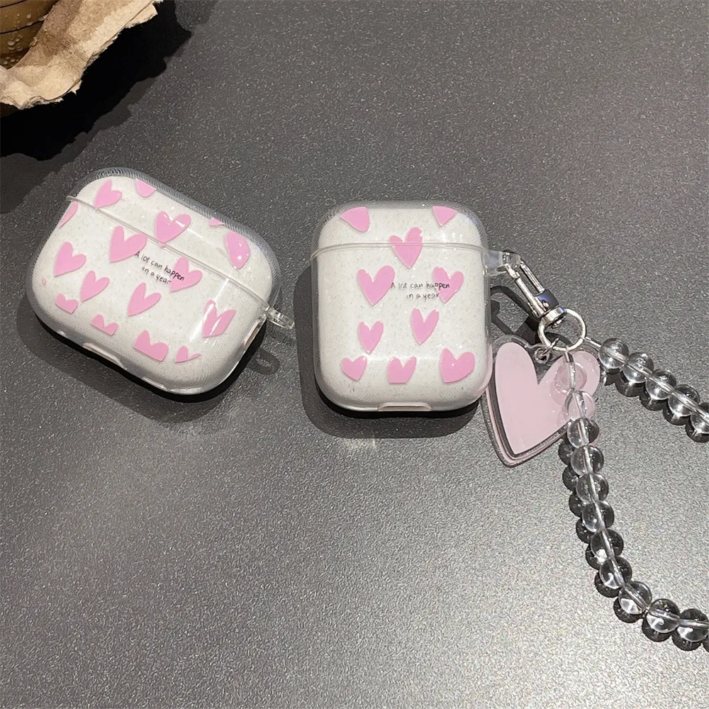 Funda brillante con purpurina de flores a la moda para AirPods 1, 2, 3, 4, funda de pulsera para auriculares inalámbricos con Bluetooth para Apple airpods Pro 2. ° Funda