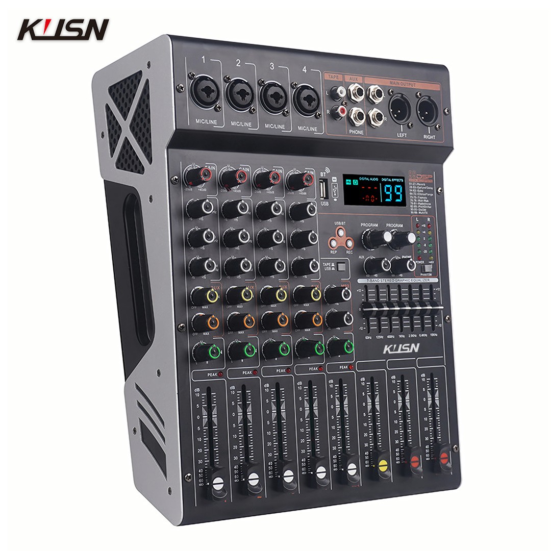 4 Channel 250W X2 Amplifier Mixer 99 DSP Digital Professional Powered Audio Mixing Music Console Sound Mixer With Bluetooth USB