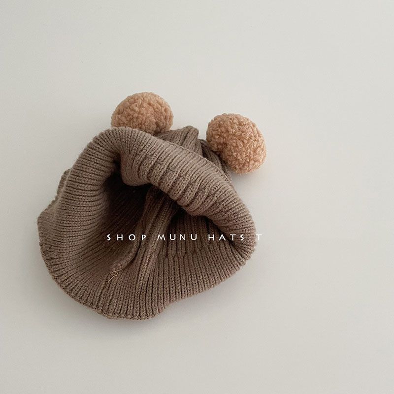 gorros para bebé Chapéu de lã para bebês Chapéu de proteção para orelhas de urso fofo Chapéu de inverno engrossado e quente tricotado Versão coreana Chapéu de bebê Presente para crianças gorros invierno niño