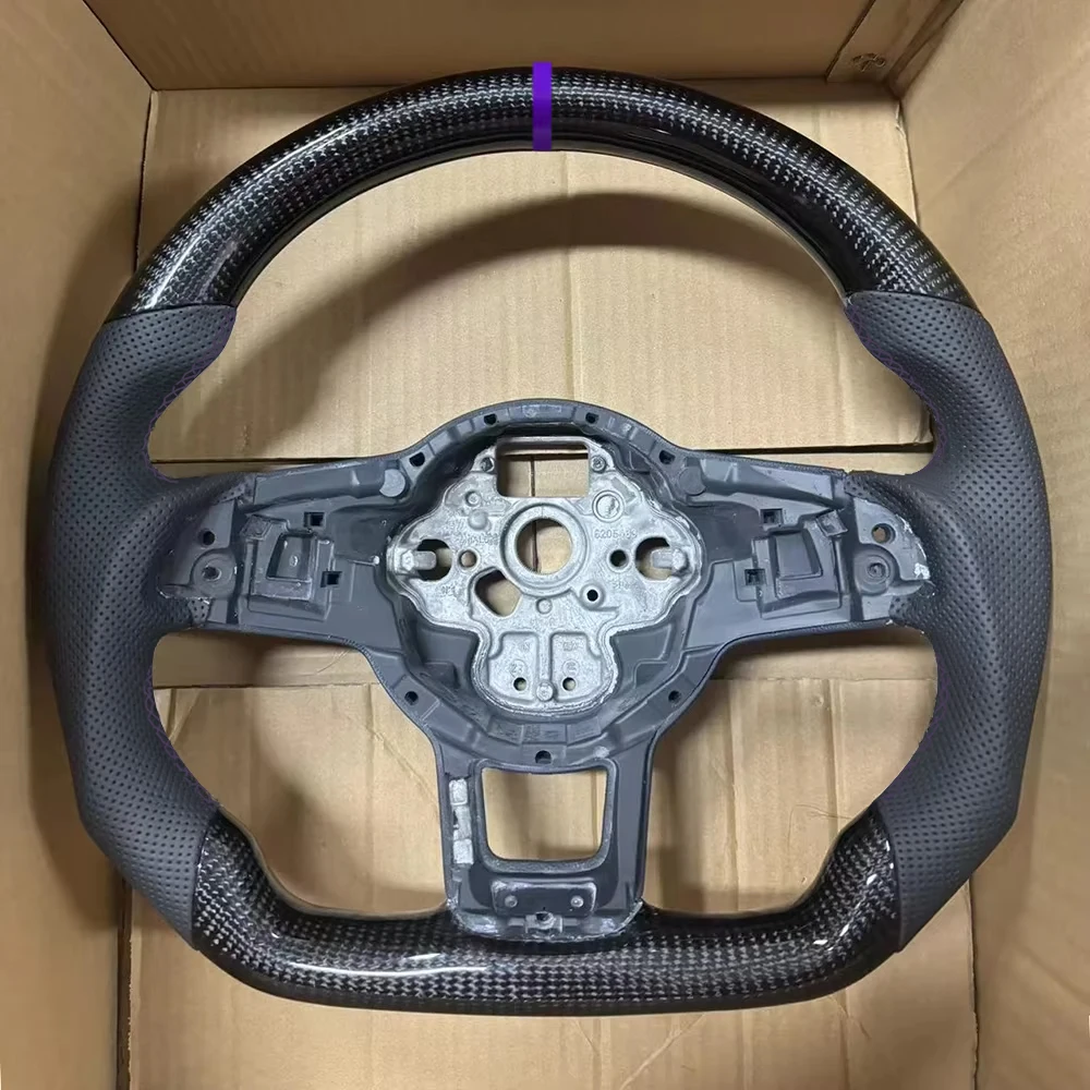 カーボンファイバーステアリングホイール革アルカンターラ VW ゴルフ MK7 7.5 GTI GTD GTE R 2013-2020 ポロ GTI ティグアン用パサート DSG