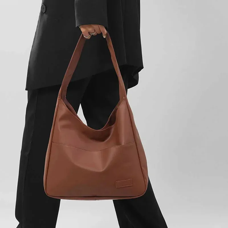 Modieuze eenvoudige retro handtas met grote capaciteit, casual schoudertas