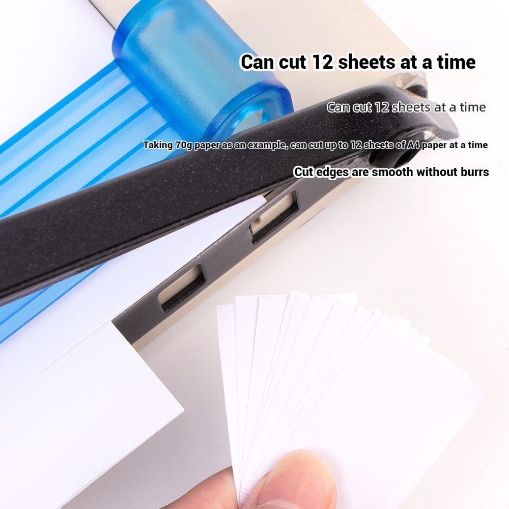B7-A4 Paper Cutter with Safety Protection and Detachable Blade Pressure Strip, Lightweight Manual Small Office Paper Cutter