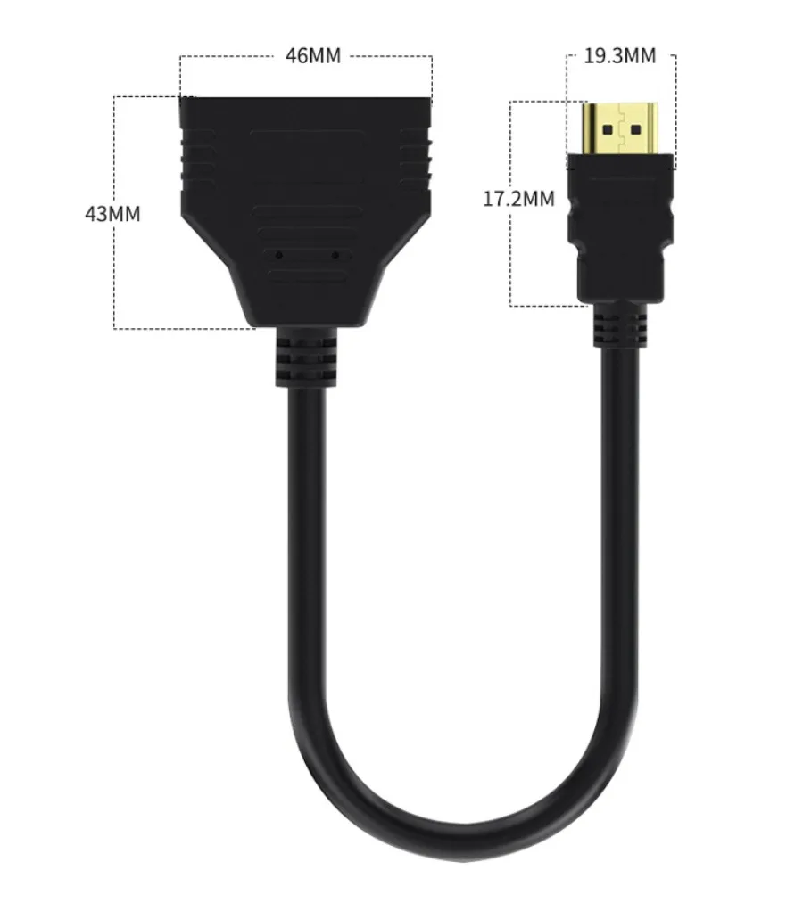 ตัวแยกสัญญาณ HDMI 1080P แบบสองพอร์ต 1 เข้า 2 ออก สายเคเบิลตัวผู้-ตัวเมีย อะแดปเตอร์ HDTV สำหรับแล็ปท็อป กล่องทีวี จอภาพ ตัวแยกสัญญาณที่รองรับ HDMI