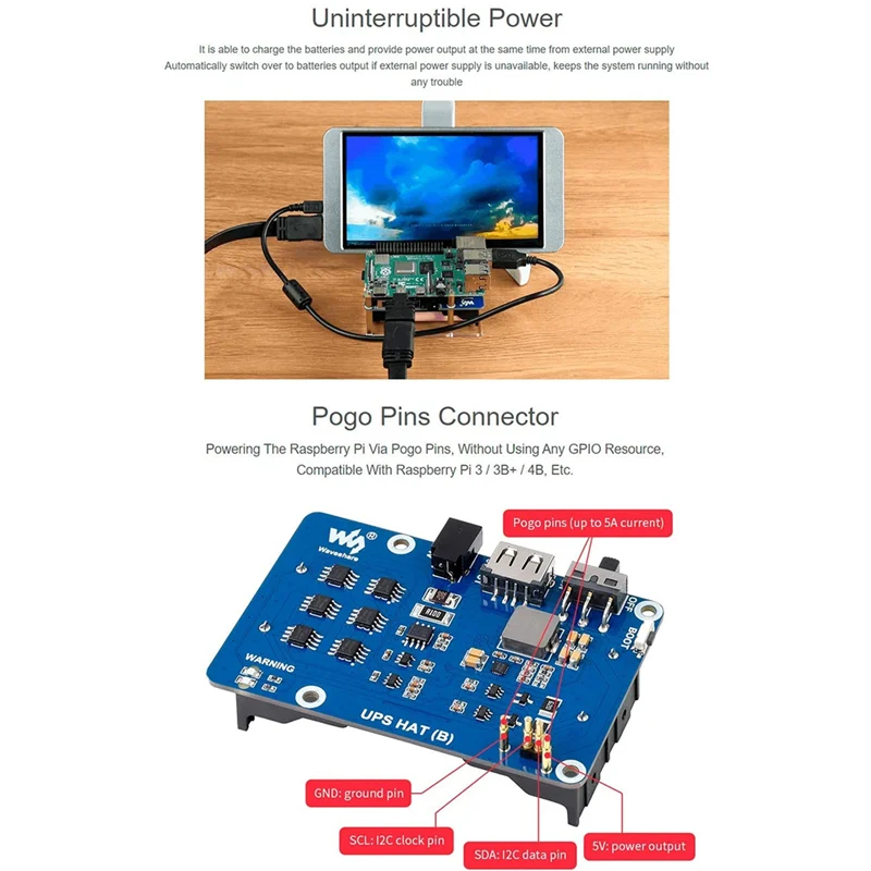 Блок бесперебойного питания Waveshare 5 В, модуль ИБП, комплект шляпы для RPI Raspberry Pi 3 3B Plus 4, модель B 4B, вилка европейского стандарта-AAAE