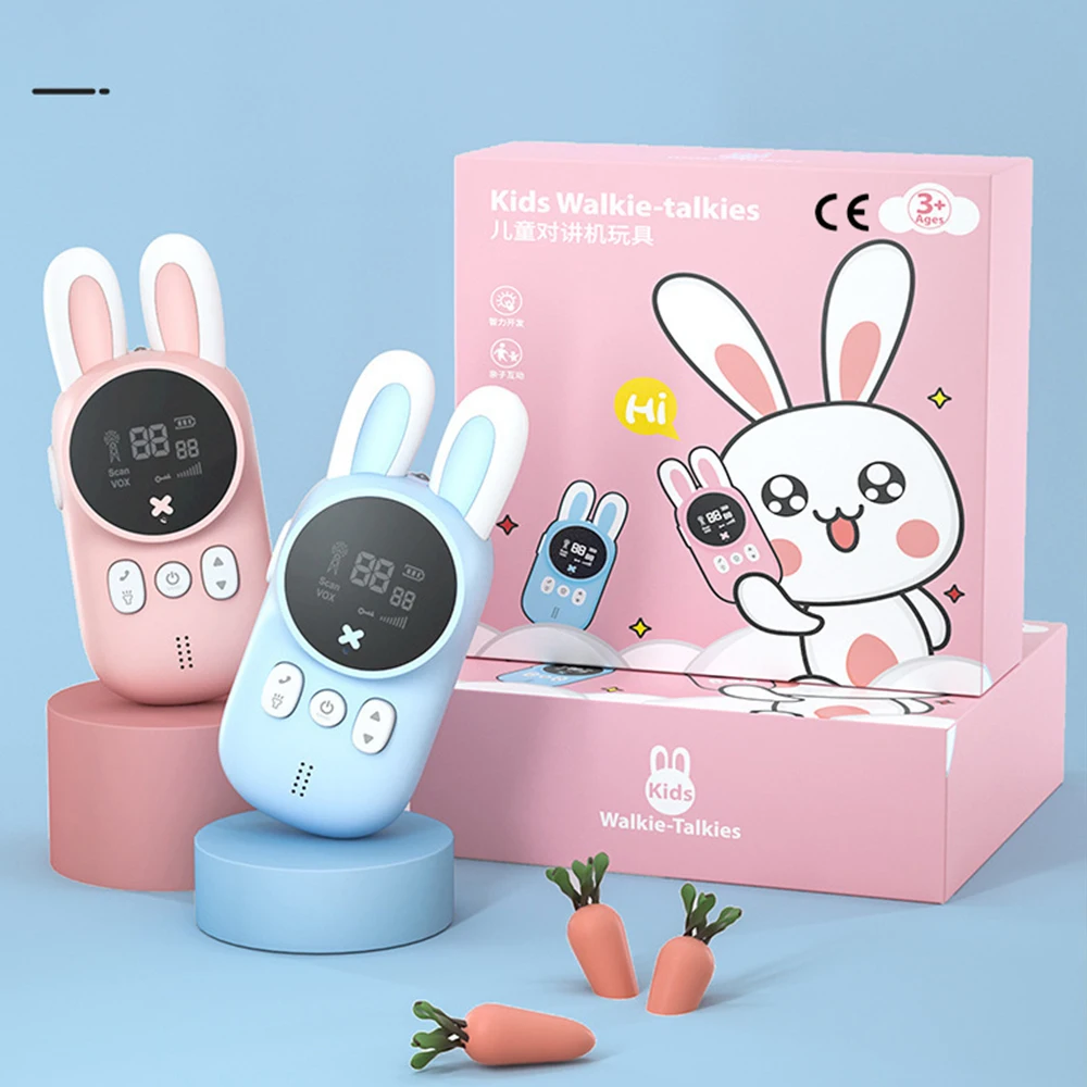 Walkie Talkie de 2 piezas para niños, receptor de Radio, regalo de cumpleaños, juguetes para niños y niñas