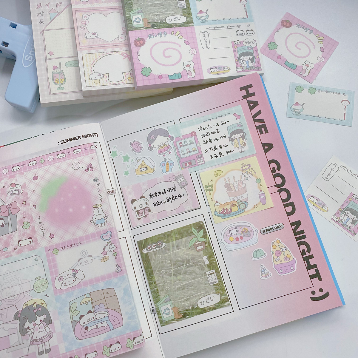 50sheets Cute Memo Pads Scrapbooking Materials Kawaii Stationery Decorative Book to do list Accessories Office