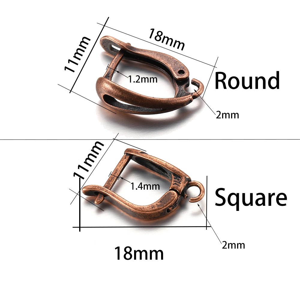 Open Loop Brinco Gancho Fechos Configurações para DIY Fazer Jóias, francês Hoop Lever Voltar, Descobertas Acessórios Suprimentos, 6-12Pcs por lote
