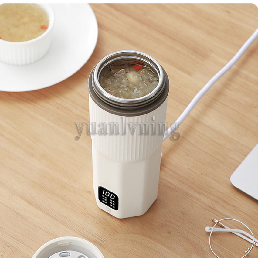 Chaleira elétrica portátil multifuncional, copo de ensopado com aquecimento, 500ml, pote térmico, 220v, atualizado, 300w, mini bule de viagem