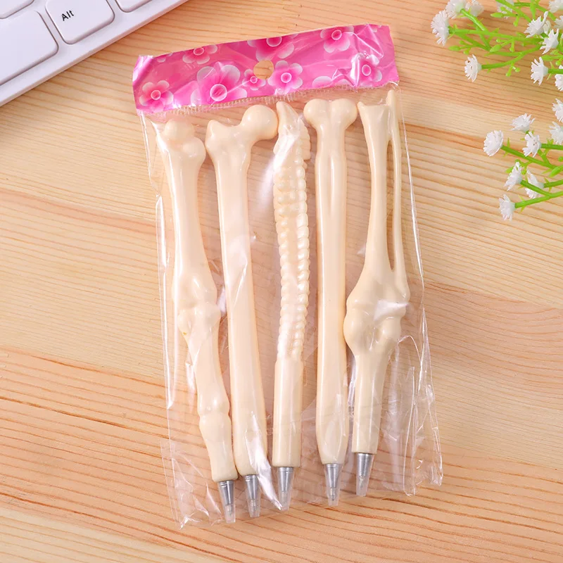 5 Cái/bộ Ngộ Nghĩnh Sống Động Như Thật Hình Dạng Xương Bút Bi Trường Văn Phòng Viết Tiếp Liệu Tặng Văn Phòng Phẩm
