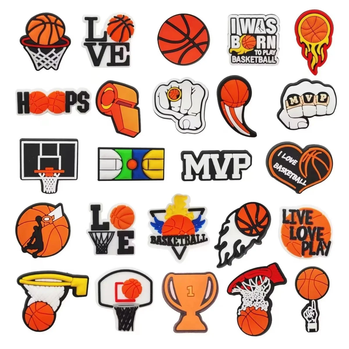 Amuletos de zapatos de PVC para baloncesto, fútbol, voleibol, serie para mujeres y hombres, decoraciones para zapatos, alfileres, accesorios, hebillas para zuecos, regalos