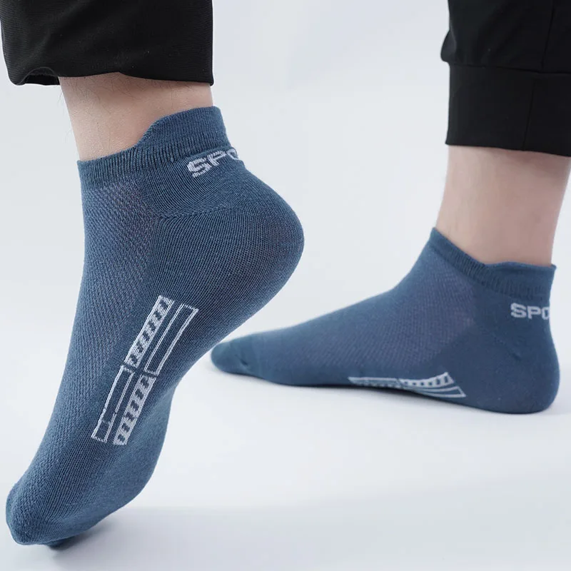 5 pares de calcetines cortos de algodón para hombre, calcetines tobilleros de alta calidad para mujer, calcetines deportivos de malla transpirables informales de verano suaves para hombre