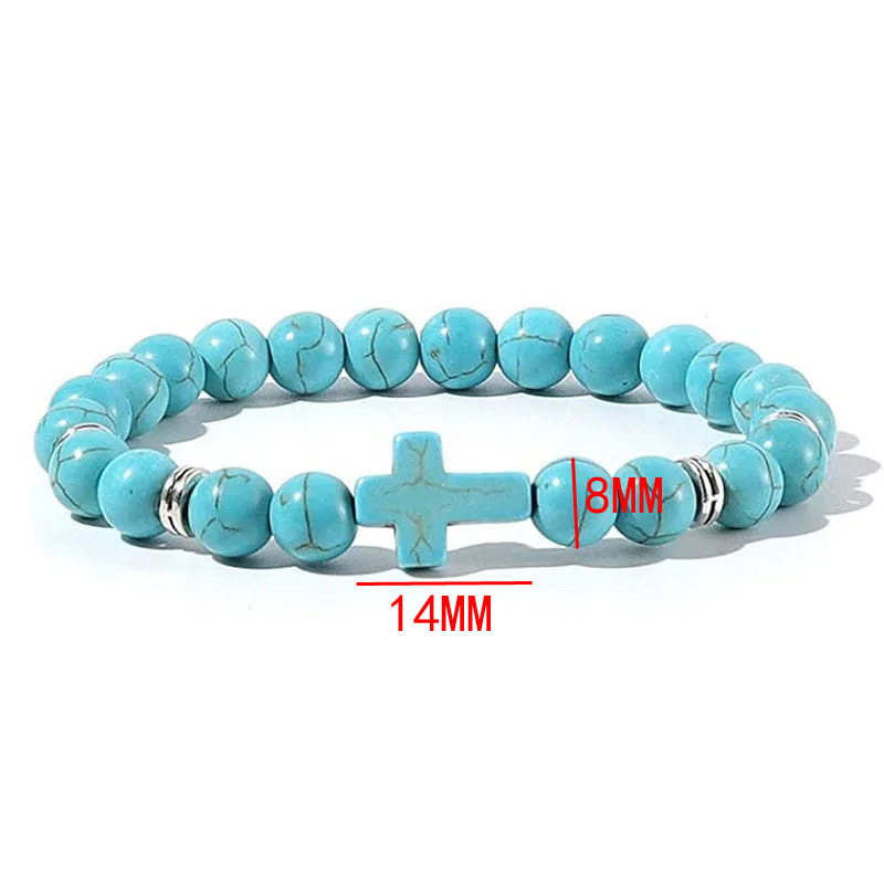 Preghiera Uomo Pietra naturale Perline di legno Rosario Ematite Braccialetti incrociati Onice Bracciale per meditazione Donna Gioielli Yoga Homme Pulsera