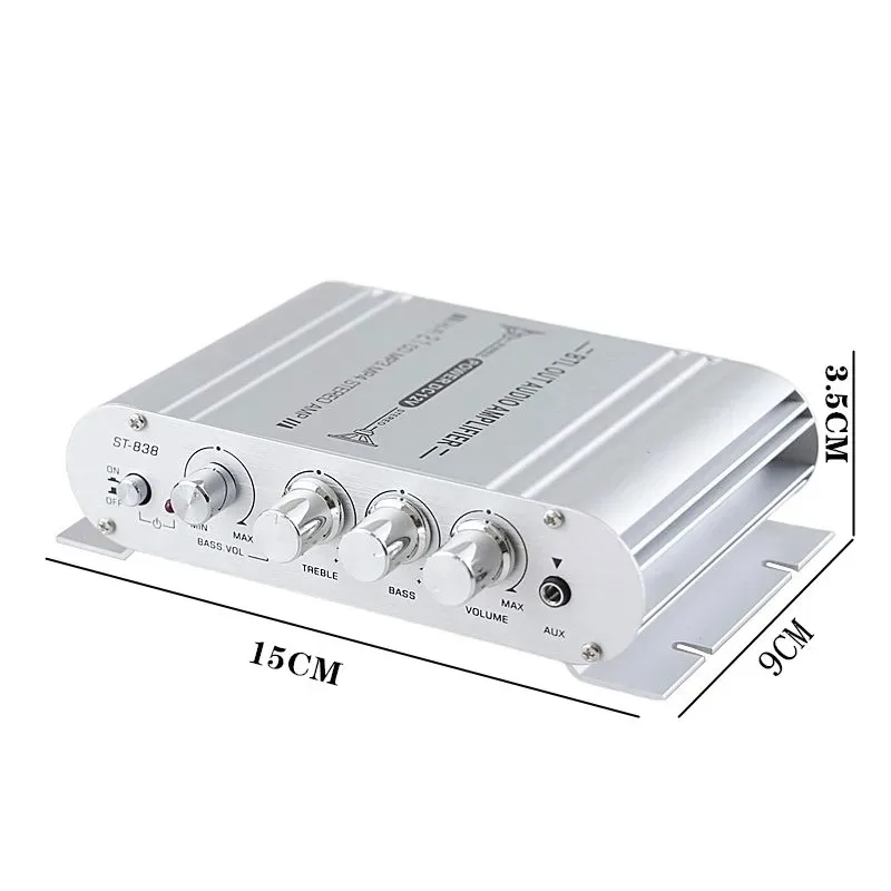 Wzmacniacz kanałowy ST-838 2.0 z subwooferem 2.1, mocnym basem i wysokiej jakości systemem dźwiękowym do domowego systemu audio