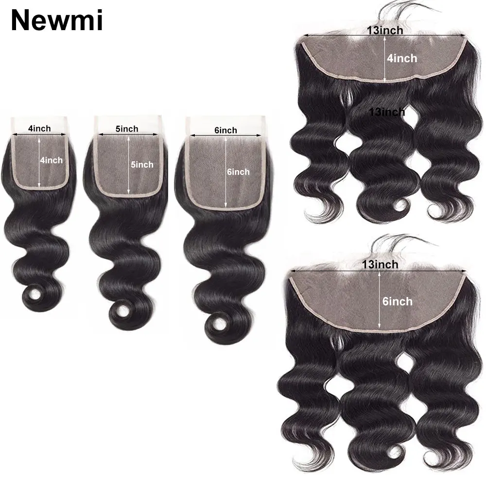 4x4 onda do corpo fechamento do laço cabelo humano 5x5 6x6 onda do corpo fechamento do cabelo humano preplucked remy transparente 13x4 13x6 laço frontal