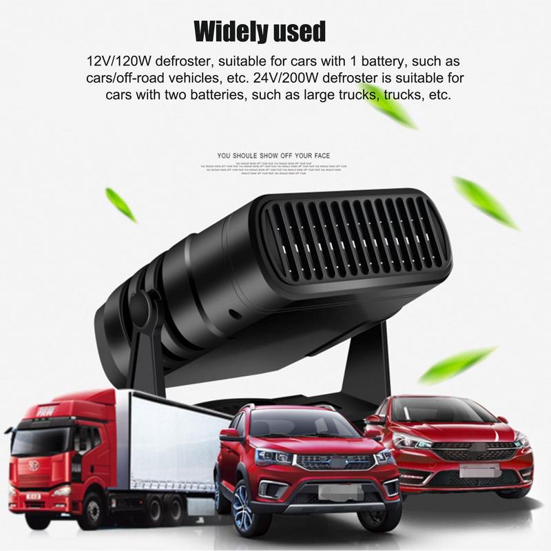 Car Heater Fan 2 in1 Cooling Heating 120W/200W 12V/24V Portable Auto Windshield Heater Cars Defrosting Defogging Heating Cooling