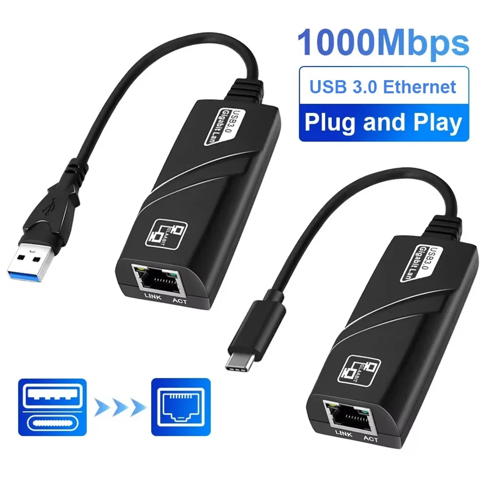 Проводная сетевая карта USB 3.0 10/100/1000 Мбит/с, адаптер USB к Rj45 Lan Ethernet, гигабитный конвертер для ПК, ноутбука, MacBook, аксессуары