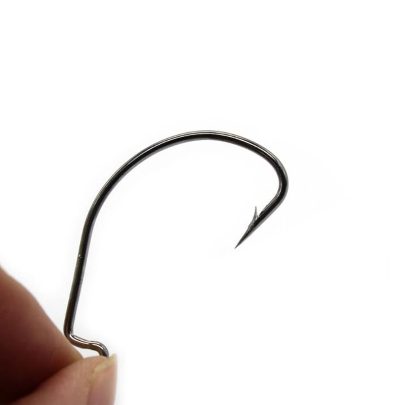 50Pcs Zestaw haczyków wędkarskich Jig Crank Barbed Hook High Carbon Stainless Steel Wide Gap Offset Fishhook Soft Worm Sea Hook Tackle