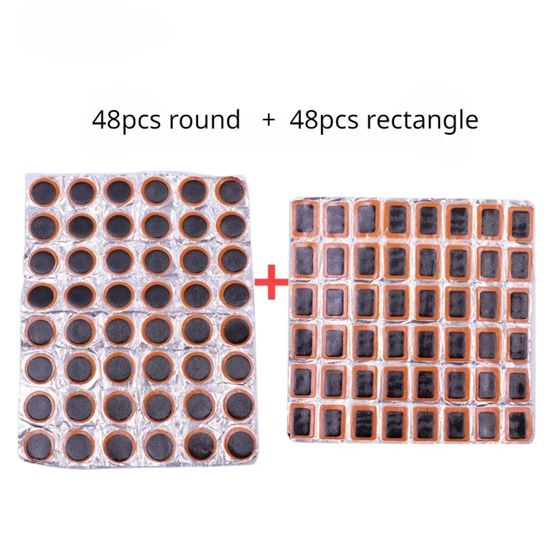 48/96 peças remendos de reparo de punção de borracha para pneus de bicicleta-kit de remendo de tubo de pneu sem cola para reparos de tubo interno