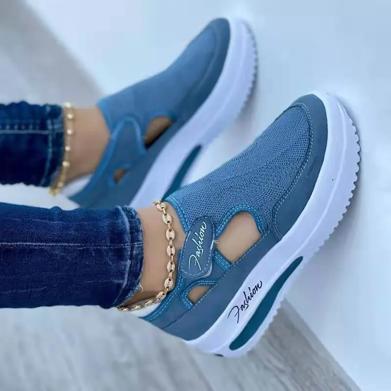 Zapatillas de deporte con plataforma para Mujer, zapatos vulcanizados informales y transpirables con diseño deportivo, calzado de tenis a la moda para Mujer 2023