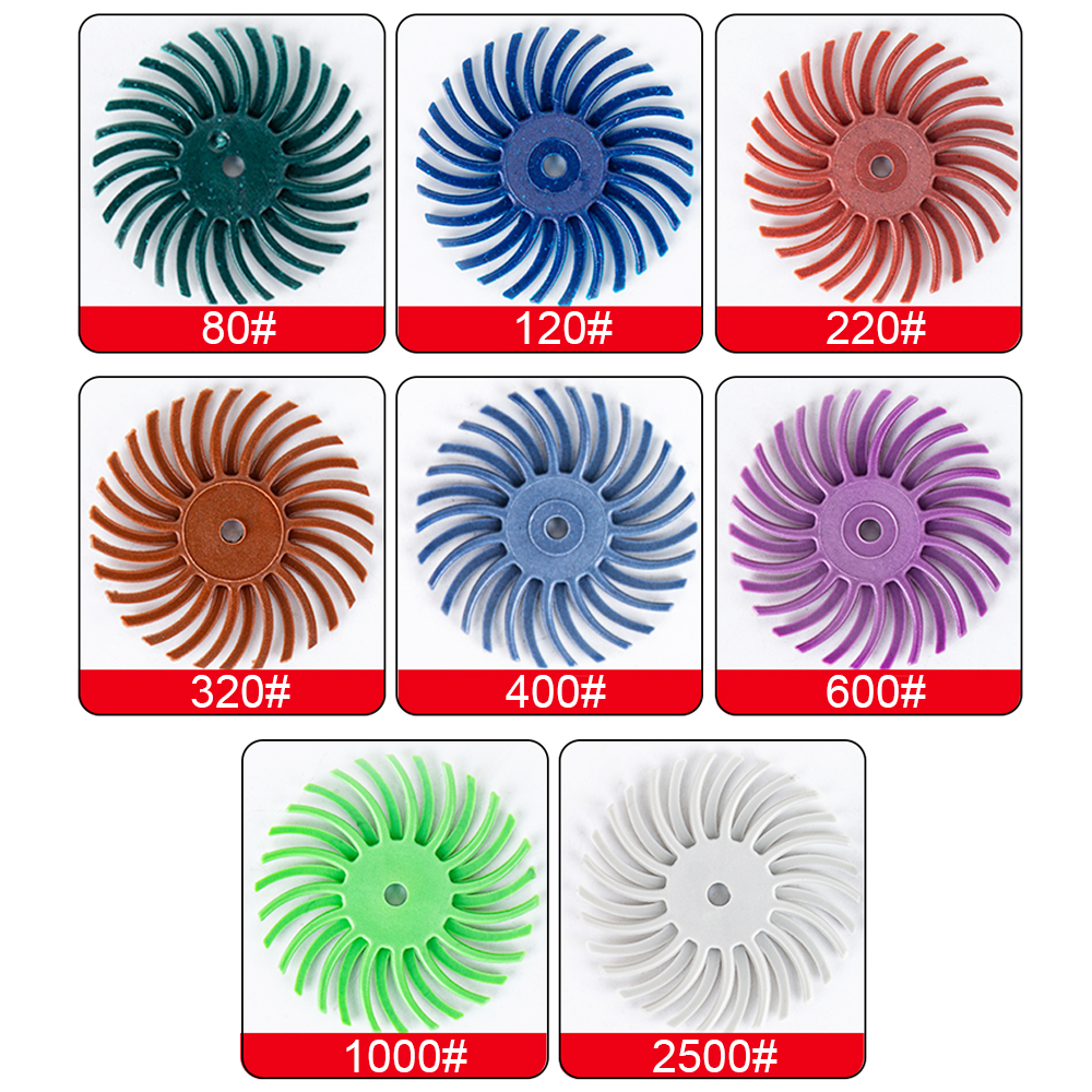 Набор абразивных дисков с радиальной щетиной, 1/3/2 мм