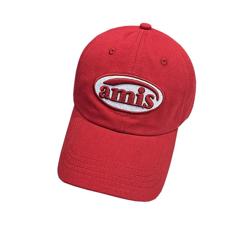 Boné de Beisebol F Estilo Ins Branco e Vermelho com Proteção Solar para Primavera, Chapéu Versátil com Letra S para Pr...
