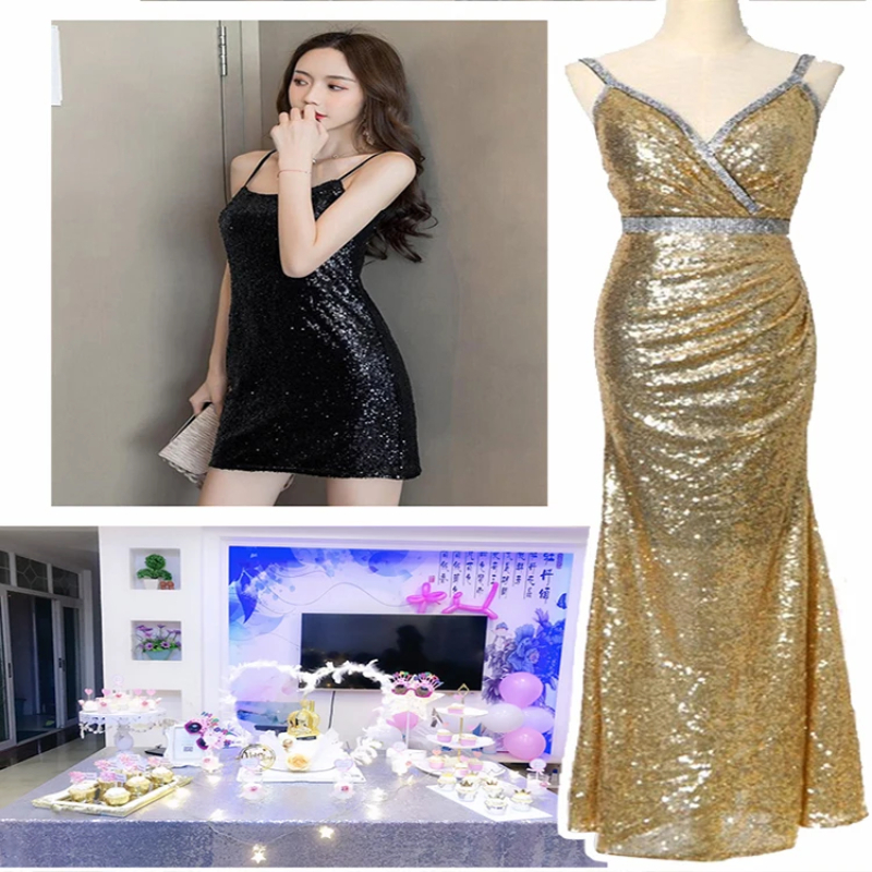 結婚式の装飾用のスパンコールファブリック,ステージの背景用のファブリック,衣類とドレス用のファブリック,テーブルクロス用のファブリック,フリンジメッシュ,3mm, 130 cm x 50cm