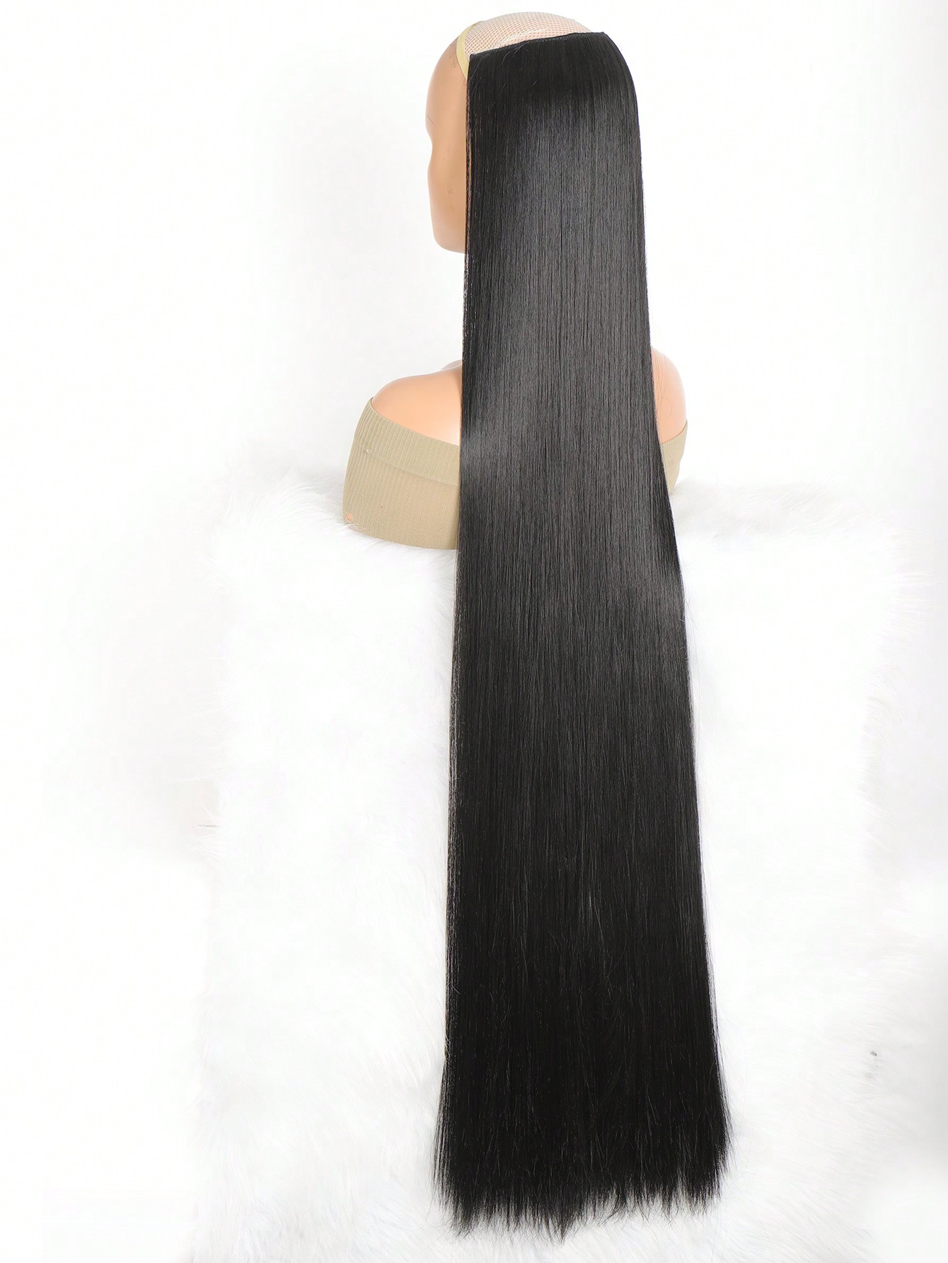 Aosiwig สังเคราะห์ Super ยาวตรง 100 ซม.5 คลิปใน Hair EXTENSION ธรรมชาติผมสีดําสีบลอนด์ปลอม Hairpiece สําหรับผู้หญิง
