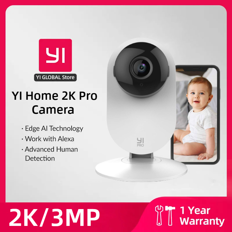 YI-cámara IP de seguridad para el hogar, videocámara inteligente con detección de movimiento, protección para mascotas, 2K, 3MP, Wifi, 1/2/4 unidades