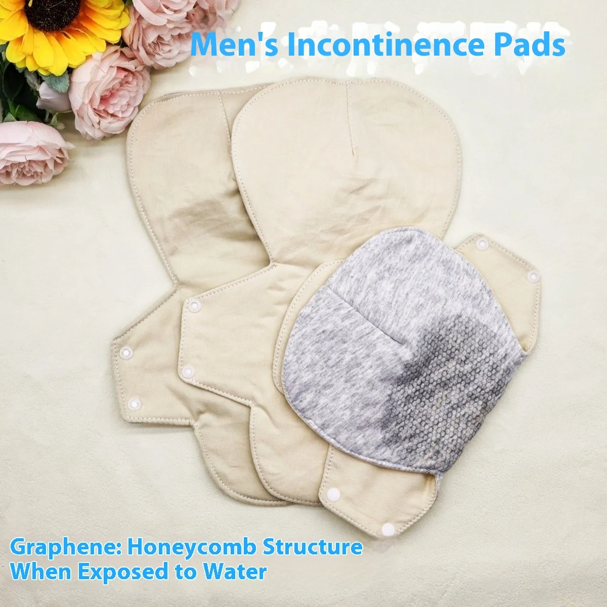 Wiederverwendbare Männer Pads Inkontinenz Hämorrhoiden Schutz Waschbare Baumwolle Auslaufsichere Pads Erwachsene Blase Kontrolle Unterwäsche Liner Pads